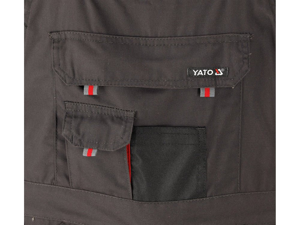 PANTALONI DE LUCRU CU PIEPTAR, BASALT, MARIMEA XL Yato YT - 80156 - Pantaloni de lucuru cu pieptar, 267 g, rezistent Yato - scule electrice si unelte profesionale - BricoMart