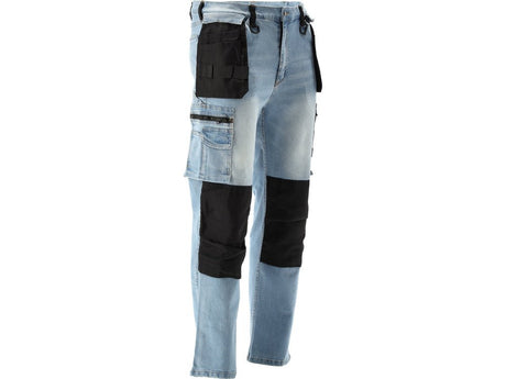 PANTALONI DE LUCRU JEANS ALBASTRU, CU ELASTAN, MARIMEA M Yato YT - 79071 - 325 g, rezistent Yato - scule electrice si unelte profesionale - BricoMart