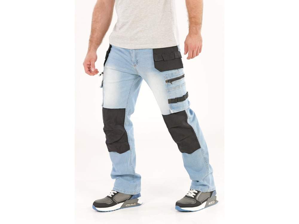 PANTALONI DE LUCRU JEANS ALBASTRU, CU ELASTAN, MARIMEA S Yato YT - 79070 - 325 g, rezistent Yato - scule electrice si unelte profesionale - BricoMart