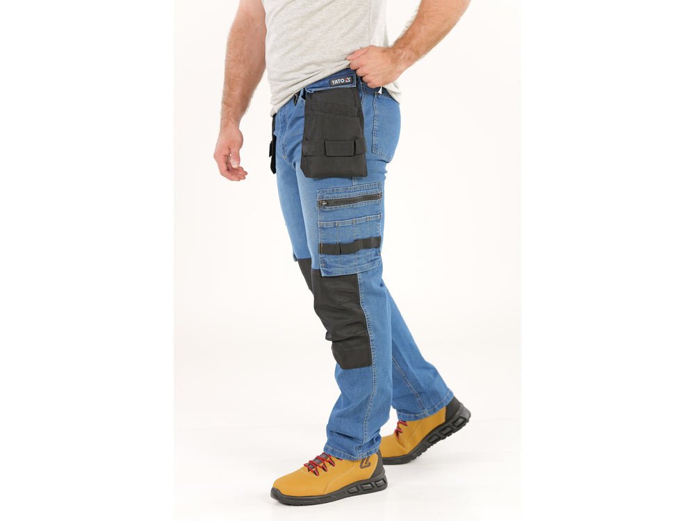 PANTALONI DE LUCRU, JEANS, CU ELASTAN, MARIMEA XL Yato YT - 79054 - 325 g, rezistent Yato - scule electrice si unelte profesionale - BricoMart