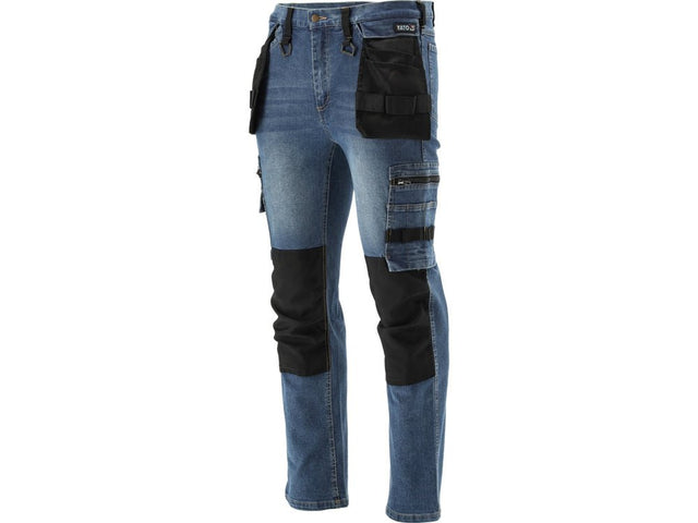 PANTALONI DE LUCRU, JEANS, CU ELASTAN, MARIMEA XL Yato YT - 79054 - 325 g, rezistent Yato - scule electrice si unelte profesionale - BricoMart