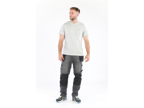 PANTALONI DE LUCRU, JEANS GRI, CU ELASTAN, MARIMEA M Yato YT - 79061 - 325 g, rezistent Yato - scule electrice si unelte profesionale - BricoMart