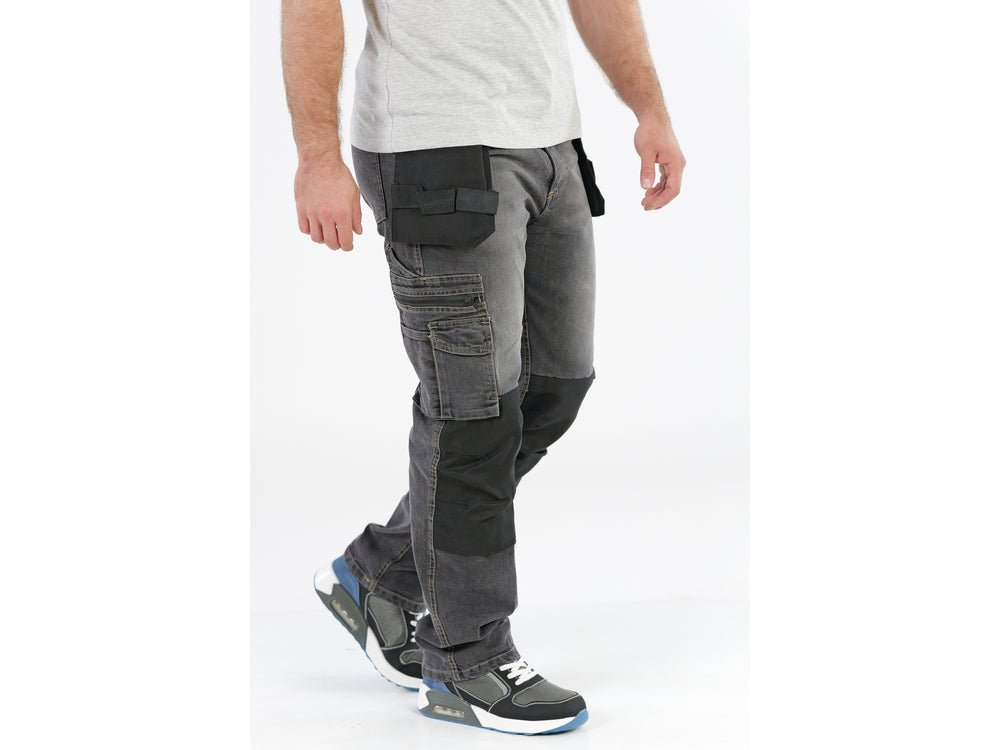 PANTALONI DE LUCRU, JEANS GRI, CU ELASTAN, MARIMEA S Yato YT - 79060 - 325 g, rezistent Yato - scule electrice si unelte profesionale - BricoMart