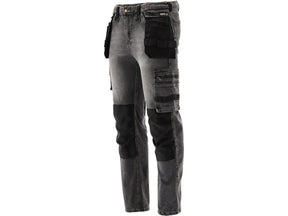 PANTALONI DE LUCRU, JEANS GRI, CU ELASTAN, MARIMEA S Yato YT - 79060 - 325 g, rezistent Yato - scule electrice si unelte profesionale - BricoMart