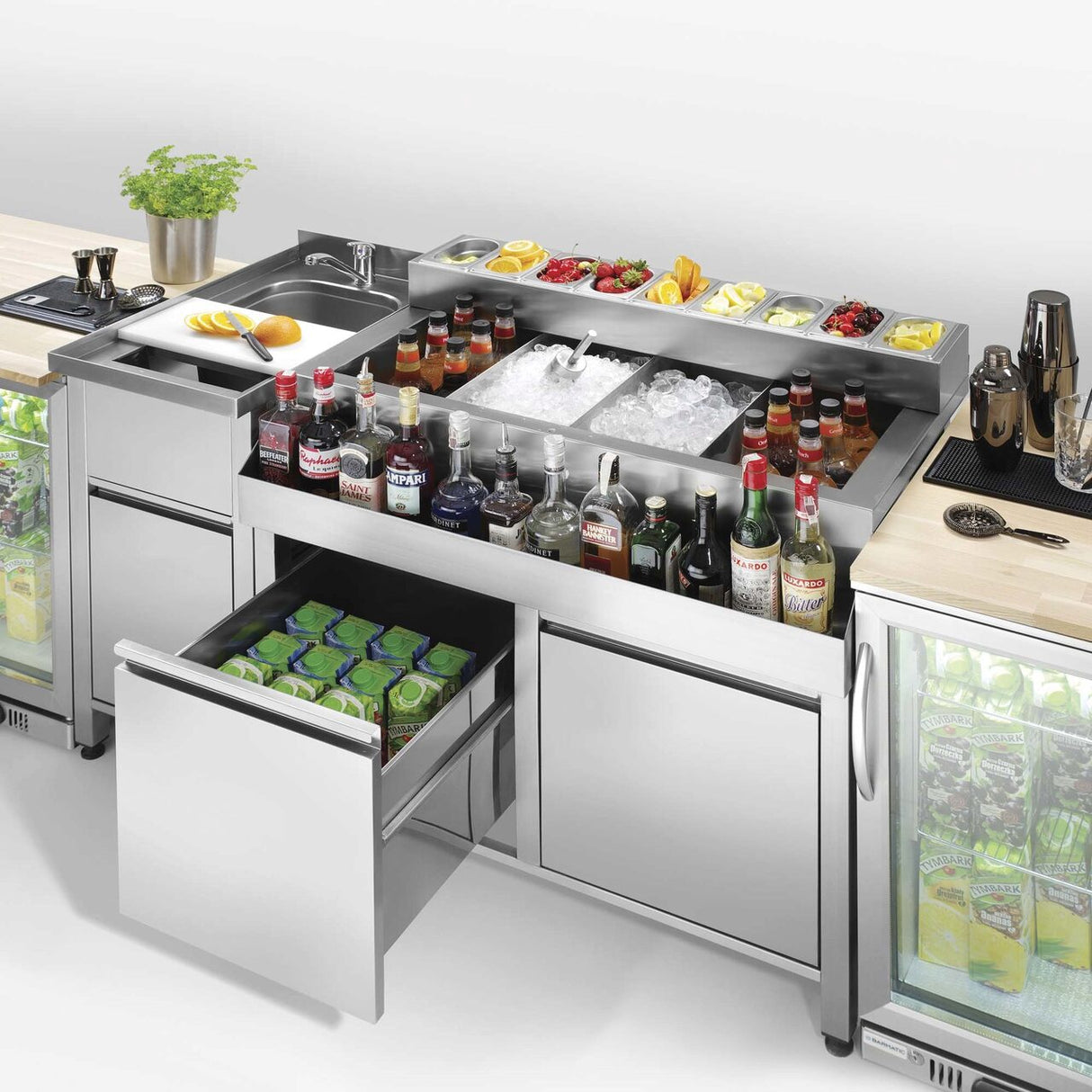 Perete bar cu panou Oxygen 1000x200/600x(H)1100 mm, Barmatic