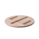 Platou/Planseta rotunda pentru pizza, diametru 50 cm, Hendi, lemn de fag, compartimentata in 6 parti
