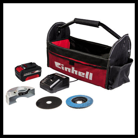 Polizor unghiular pe acumulator Einhell TE - AG 18/115 Li Kit Power X - Change , 18 V, diametru disc 115 mm, adancime de taiere 28 mm, incl. disc de taiere, acumulator 4,0 Ah si incarcator Einhell - scule electrice si unelte profesionale - BricoMart
