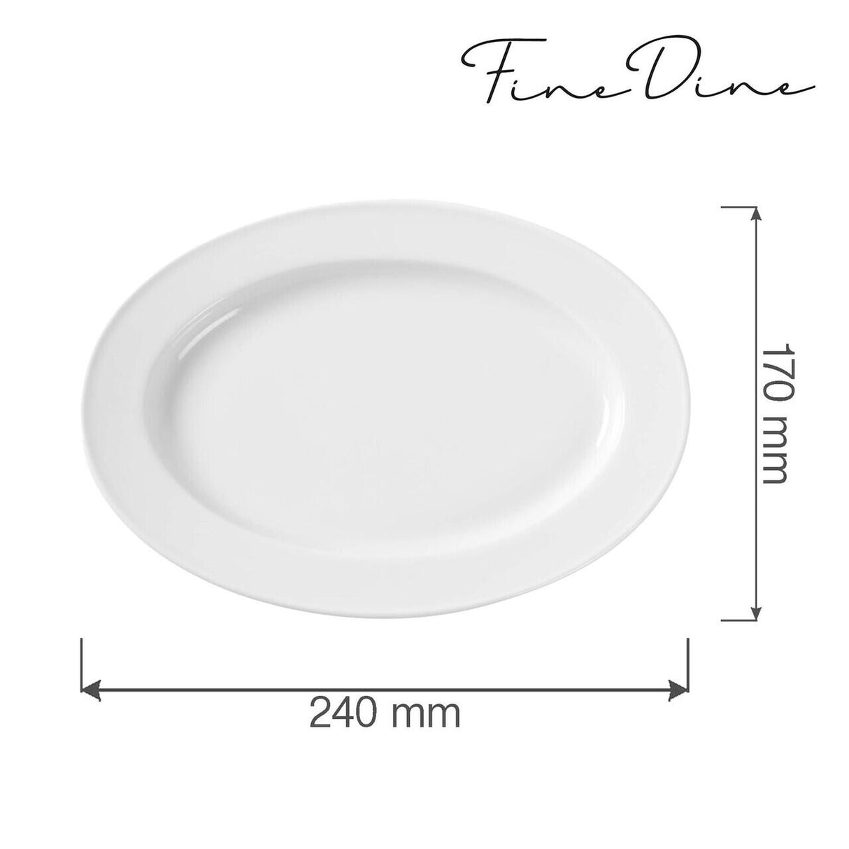 Farfurie ovala Bianco, 240x170 mm