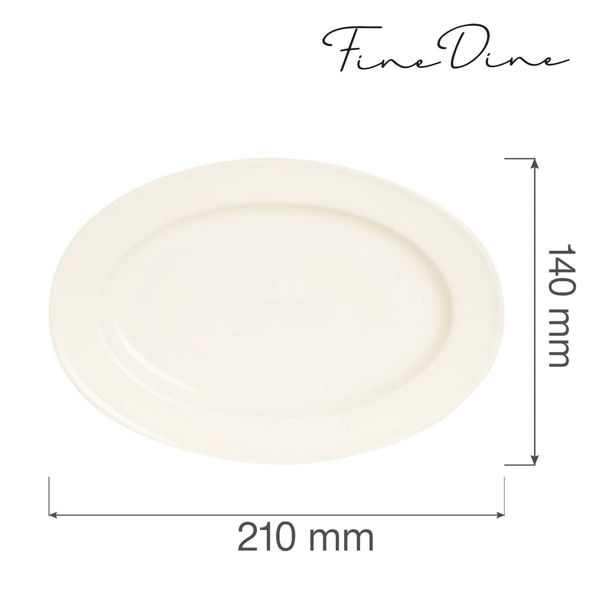 Platou oval Fine Dine, Crema 210x140 mm