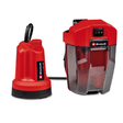 Pompa de apa clarificata Einhell GE - SP 18 LL Li - Solo Power X - Change cu acumulator Li - ion, 18V, aspiratie plana pana la 1 mm, 108 W, 4500 l/h, 0,8 bar, livrata fara acumulator si incarcator Einhell - scule electrice si unelte profesionale - BricoMart