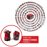 Pompa de apa murdara pe acumulator Einhell GE - DP 18/25 Li - Solo Power X - Change (18 V, debit 7.500 l/h, inaltime de 5 m, moduri ECO si BOOST, fara acumulator Einhell - scule electrice si unelte profesionale - BricoMart