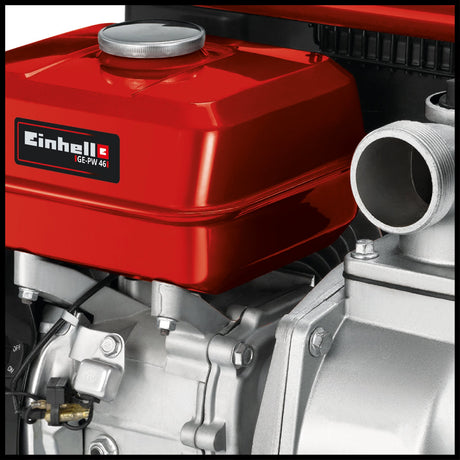 Pompa de apa pe benzina Einhell GE - PW 46, 4,6 kW, motor in 4 timpi, debit maxim 23.000 l/h, rezervor de 3,6 l, protectie la nivel scazut de ulei, incl. adaptor furtun/filet exterior Einhell - scule electrice si unelte profesionale - BricoMart