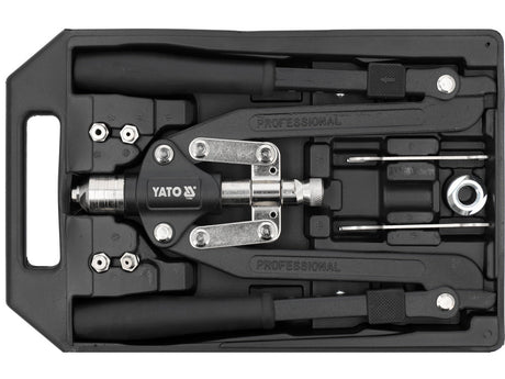 PRESĂ PENTRU NITUIT PROFESIONALA 2 ÎN 1 YATO YT - 36088 , nituri: 3,2, 4, 4,8, 6, 6,4 mm , piulițe nituibile: M4, M5, M6, M8, M10 YATO - scule electrice si unelte profesionale - BricoMart