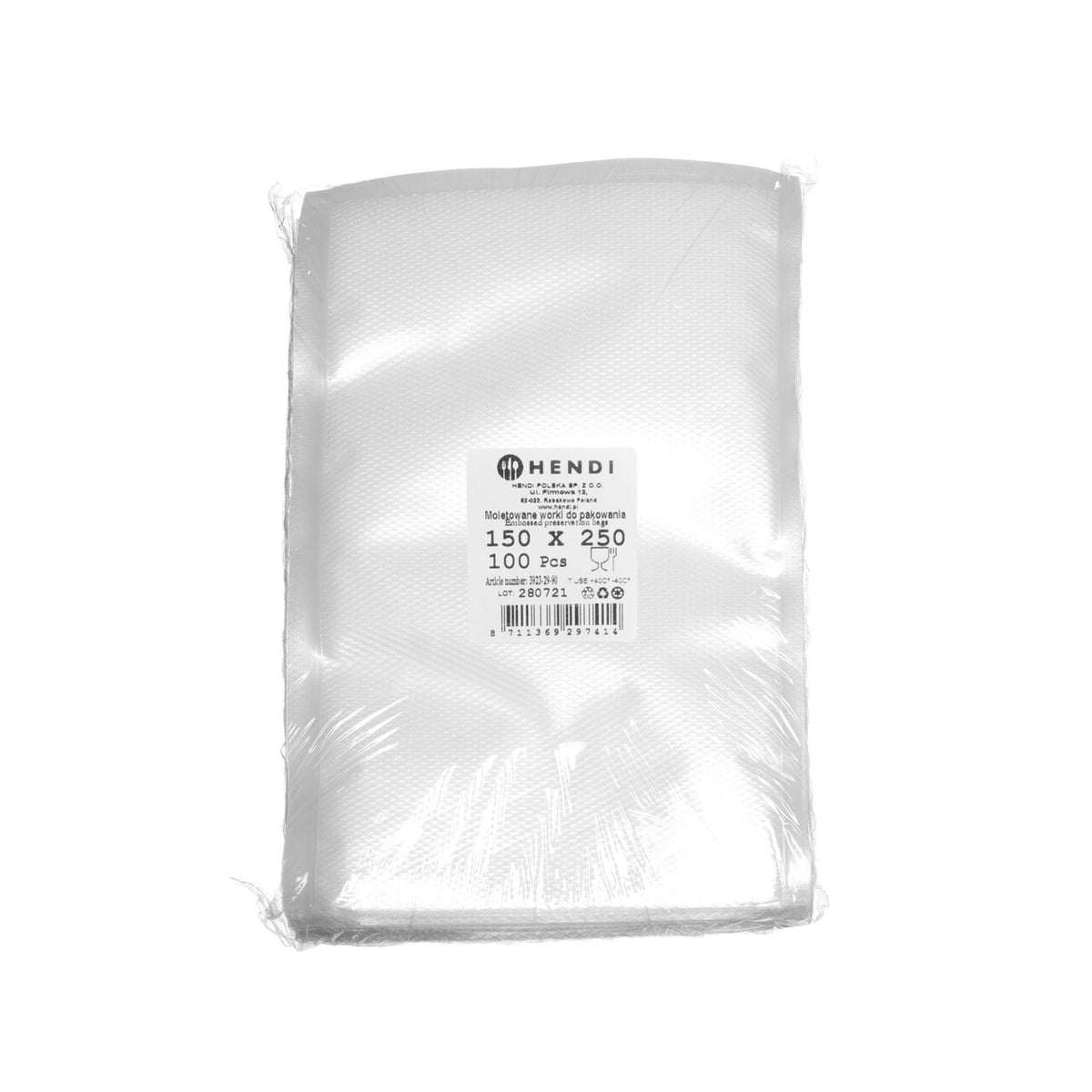 Pungi gofrate pentru depozitarea alimentelor  HENDI, 100 buc., 150x250mm