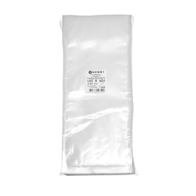 Pungi gofrate pentru depozitarea alimentelor, HENDI, 100 buc., 150x400mm