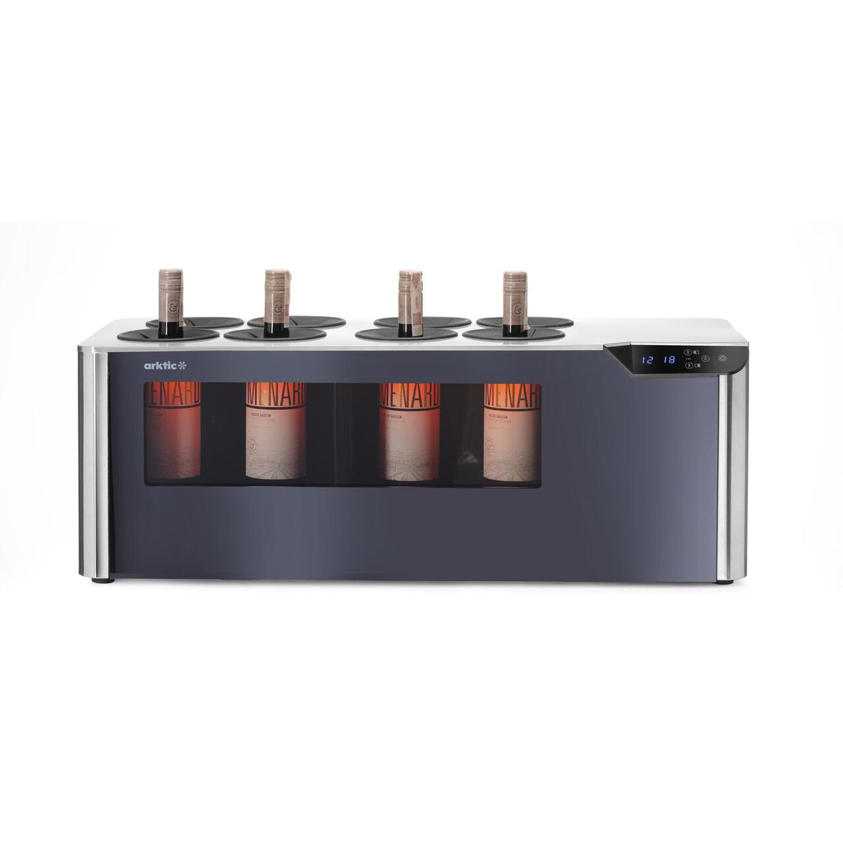 Racitor de vin pentru blat, 2 zone, Arktic, negru, 220-240V/50W, 800x350x(H)293mm