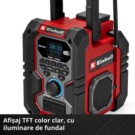 Radio fara fir Einhell TE - CR 18 Li DAB+/FM/BT - Solo - cablu 1.8 m, Softgrip, 10 W, USB BricoMart - scule electrice si unelte profesionale - BricoMart