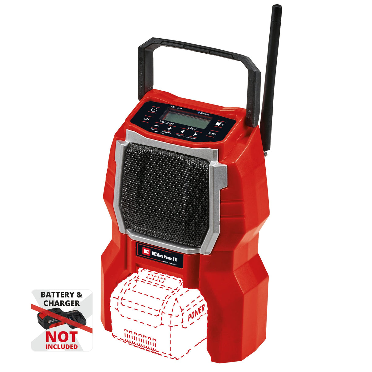 Radio pe acumulator Einhell TC - RA 18 Li BT - Solo Power X - Change (Li - ion, 18 V, difuzor de 10 W, Bluetooth, functie de cautare automata a posturilor, afisaj LCD iluminat, fara acumulator sau incarcator Einhell - scule electrice si unelte profesionale - BricoMart