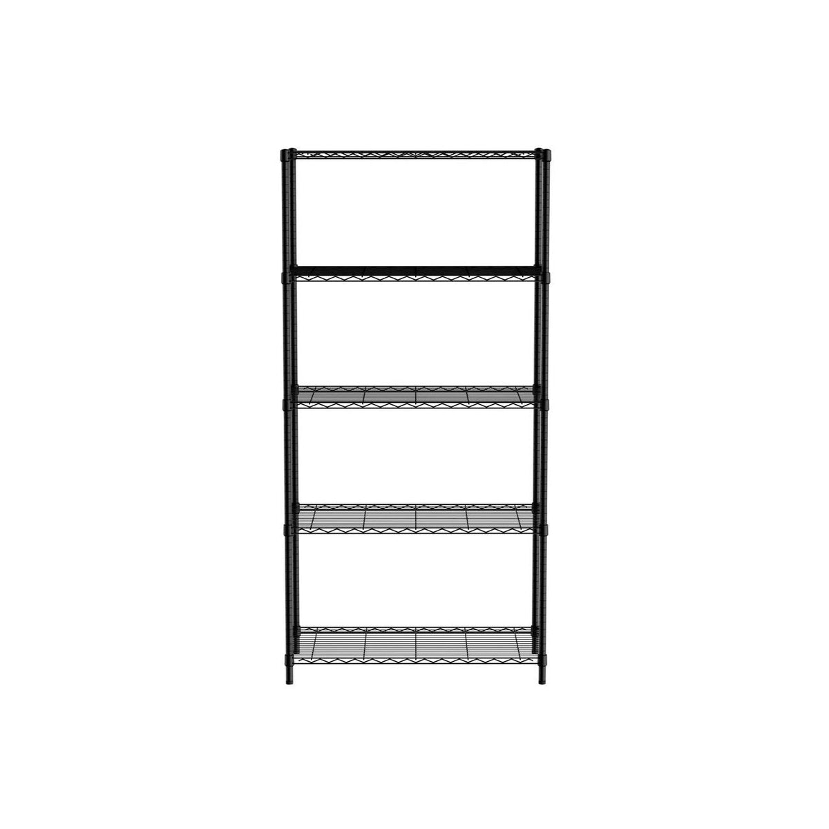 Raft depozitare metalic Hendi, 5 polite, negru mat, 455x910x(H)1830mm