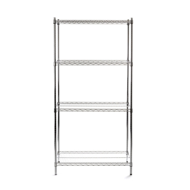 Raft metalic pentru depozitare cu 4 rafturi reglabile, sustine 125 kg/polita, Inox, 910x455x(H)1830 mm, Hendi