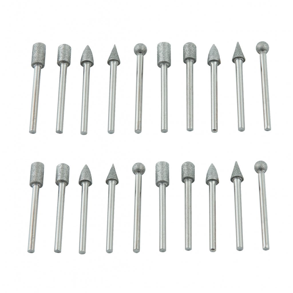 RAIDER 20Pcs/set ace ptr. slefuit biax Diametrul cozii: 3mm Cutie de transport transparenta Raider - scule electrice si unelte profesionale - BricoMart