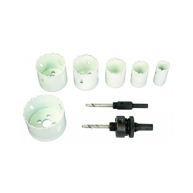 RAIDER 9Pcs/Set freze gaurire 22 - 64mm Fabricat din otel rapid cu peste 8% Cobalt Potrivit pentru gaurirea diferitelor tipuri de metale si Inox Cutie de transp Raider - scule electrice si unelte profesionale - BricoMart