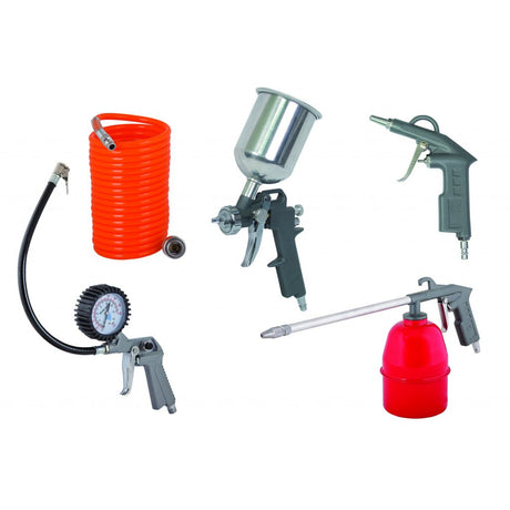 RAIDER Accesorii compresor set 5pcs RD - AT02 Destinat uzului profesional in birou, garaj sau acasa Raider - scule electrice si unelte profesionale - BricoMart