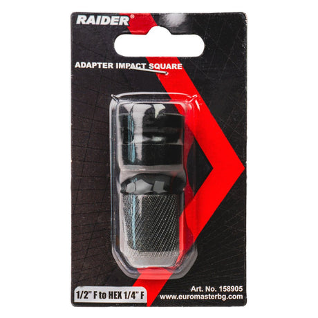 RAIDER Adaptor Impact patrat 1/2"F la HEX 1/4"F RD Raider - scule electrice si unelte profesionale - BricoMart