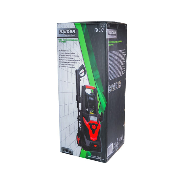 RAIDER Aparat de spalat cu presiune 1800W 14MPa 6L/min RD - HPC11 Jetul de apă are un debit de 6 l/min, oferind un flux stabil pentru curățarea eficientă a suprafețelor mari, economisind Raider - scule electrice si unelte profesionale - BricoMart
