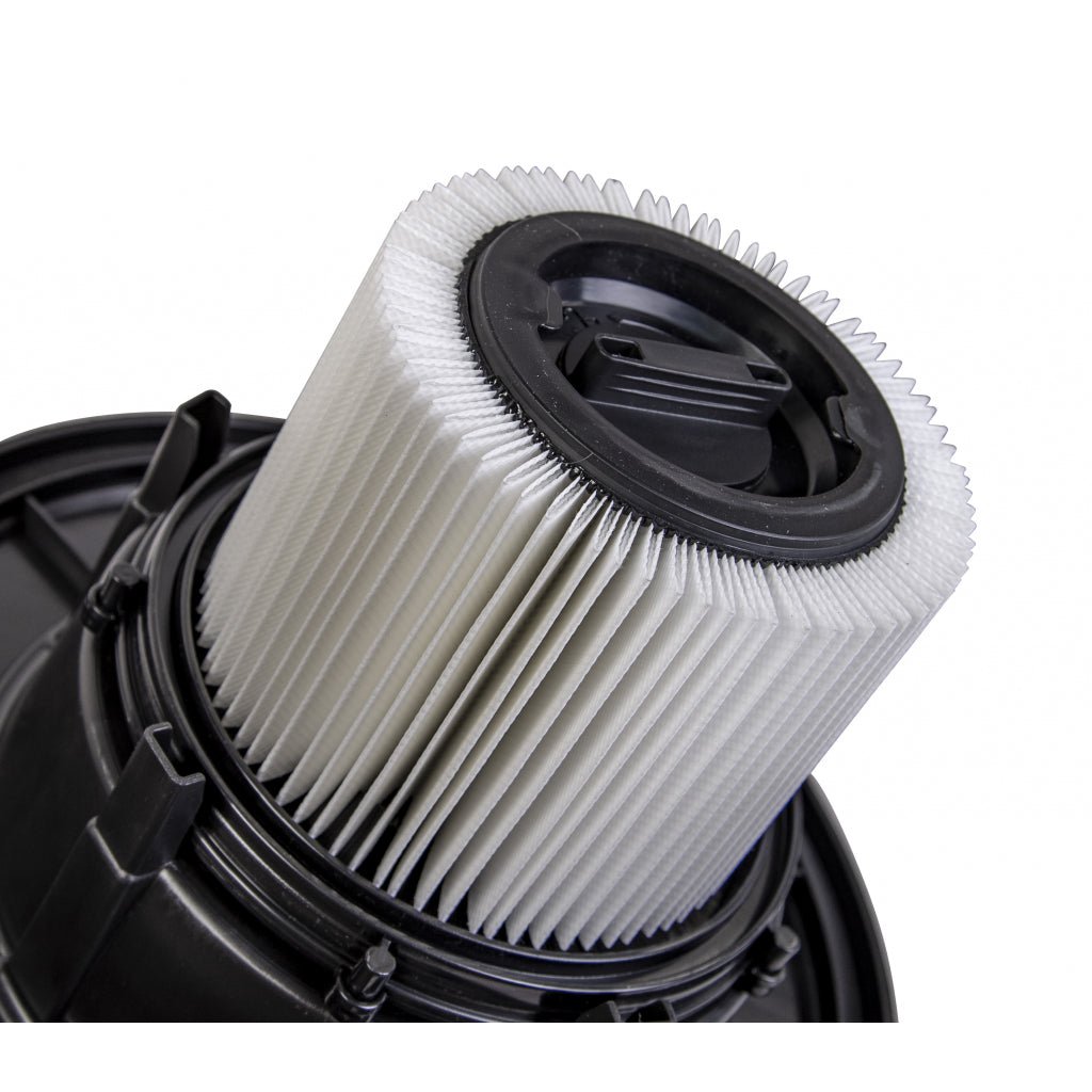 RAIDER Aspirator umed/uscat Raider 1300W 30L RD - WC04 Conteiner de INOX Priza pentru pornirea sincronizata cu alte masini electrice Filtru cu autocuratare Construit pe roti Raider - scule electrice si unelte profesionale - BricoMart