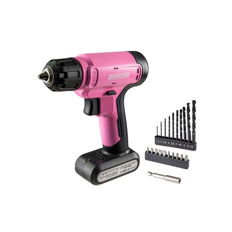 RAIDER Bormasina 8V 1.3Ah 20Nm 10mm 21 accesorii valiza RD - CDL37 Iluminare LED USB Type - C - metoda de incarcare Design ușor și compact Raider - scule electrice si unelte profesionale - BricoMart
