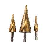 RAIDER Burghiu conic in trepte Ø4 - 12,4 - 20,4 - 32mm Set HEX 1/4 "Coada prindere Frecare redusa si uzura minima Viteza de gaurire cu 40% mai mare Varf cu autocentrare Raider - scule electrice si unelte profesionale - BricoMart