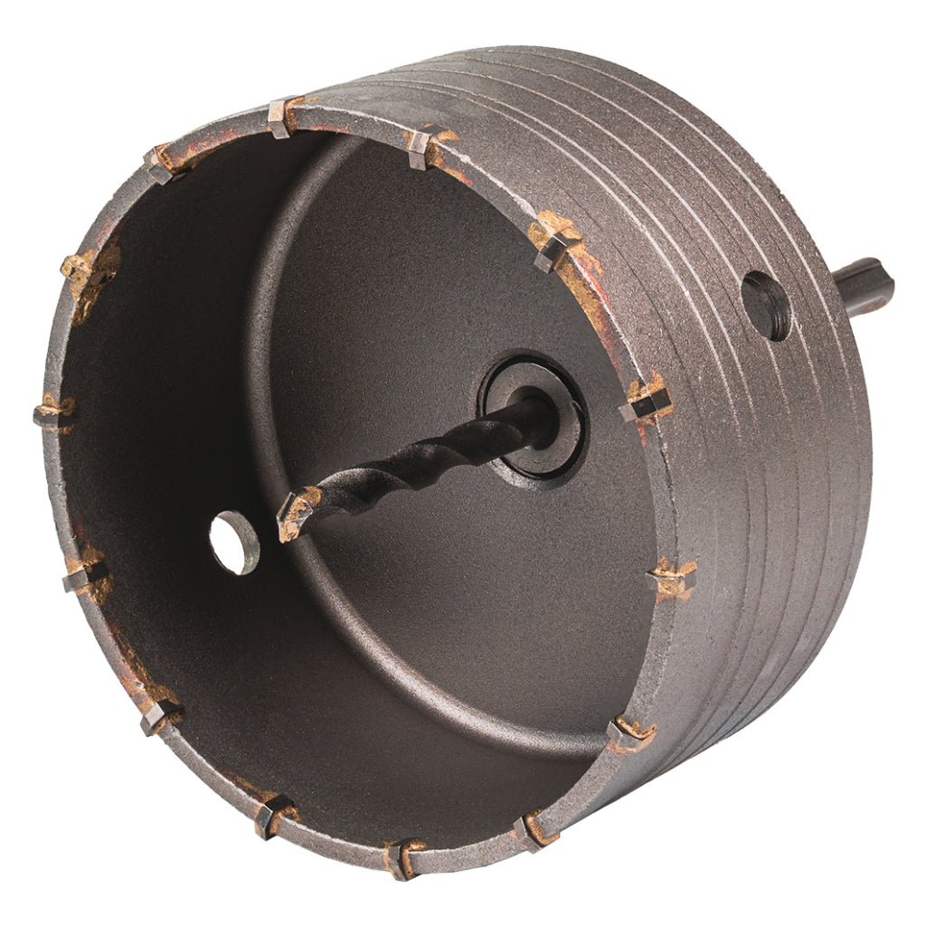 RAIDER Carota gaurire beton cu tija si burghiu 120mm SDS - plus Precizie și Control: Datorită ghidajului și construcției fiabile, carota pentru beton garantează stabilitate și precizie Raider - scule electrice si unelte profesionale - BricoMart