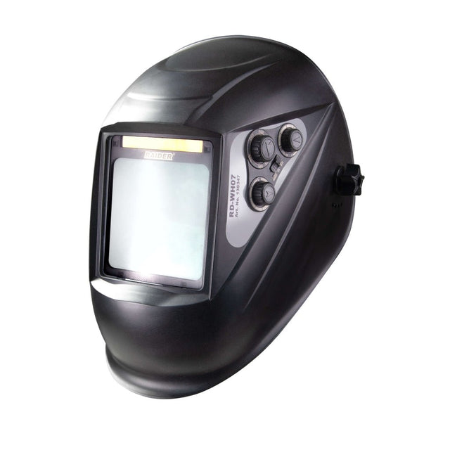 RAIDER Casca de sudura auto - intunecare DIN 9 - 13 Gr 100x98 RD - WH07 Controlul opacitatii Oprire si pornire complet automata Celula solara si baterie Li - Ion Modern design Raider - scule electrice si unelte profesionale - BricoMart