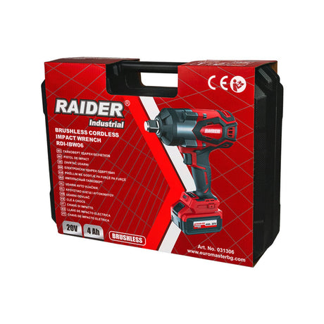 RAIDER Cheie de impact brushless 20V3sp.4Ah1700Nm3/4"RDI - IBW06 Motor puternic fara perii pentru eficienta maxima si durata extinsa de viata a bateriei. Cu un cuplu de pana la 1700 Nm, Raider - scule electrice si unelte profesionale - BricoMart