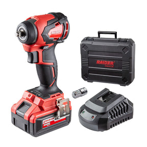 RAIDER Cheie impact 20V 1x4Ah 280Nm 1/2", 3/8" RDI - IBW03 SET Motor fara perii Functie de schimbare a sensului 4 trepte de reglare a cuplului si vitezei Iluminarea zonei de lucru cu Raider - scule electrice si unelte profesionale - BricoMart