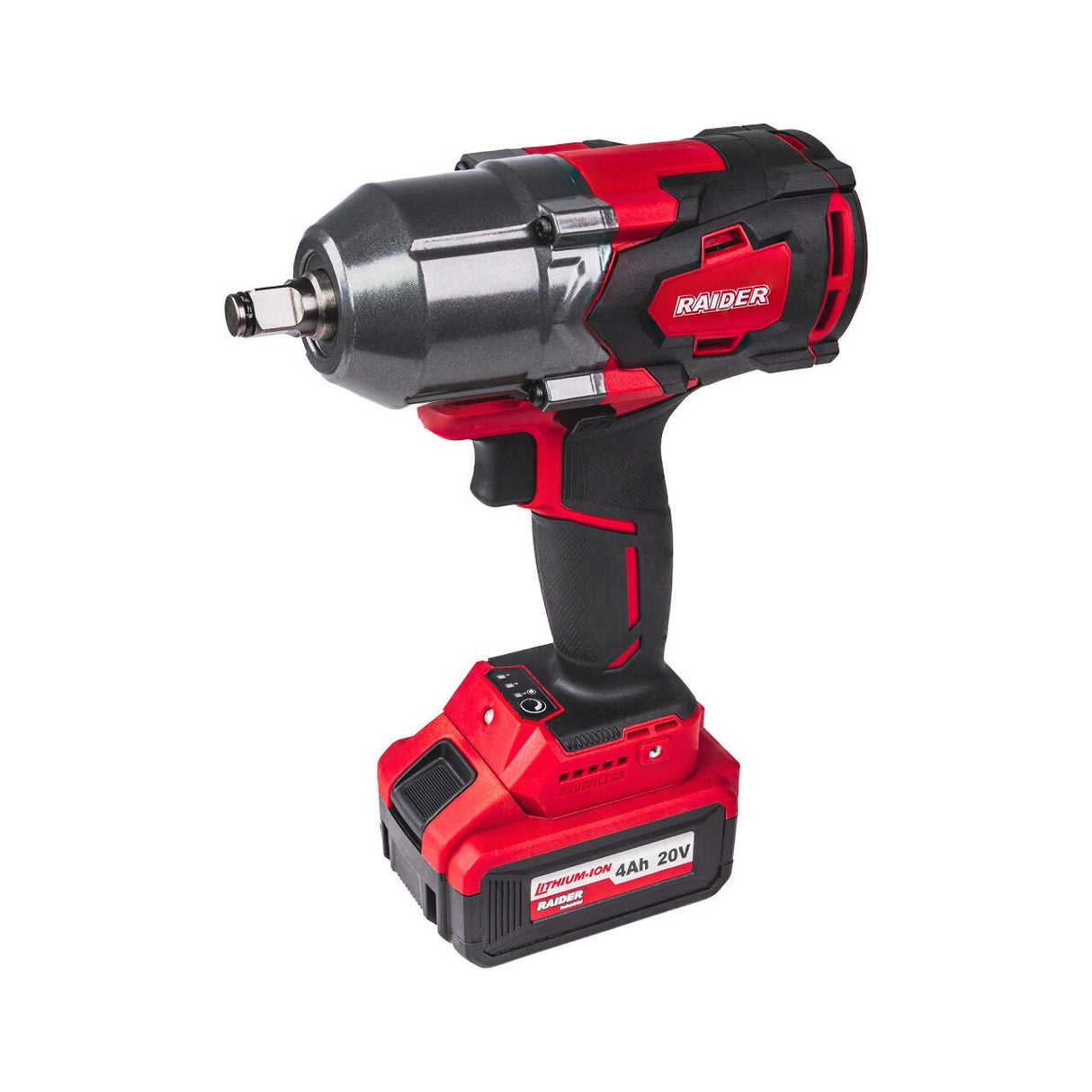 RAIDER Cheie impact motor fara perii 20V 4Ah 700Nm 1/2" RDI - IBW03 Pentru înșurubarea și deșurubarea eficientă a piulițelor și șuruburilor, chiar și în cele mai dure materiale Motorul făr Raider - scule electrice si unelte profesionale - BricoMart