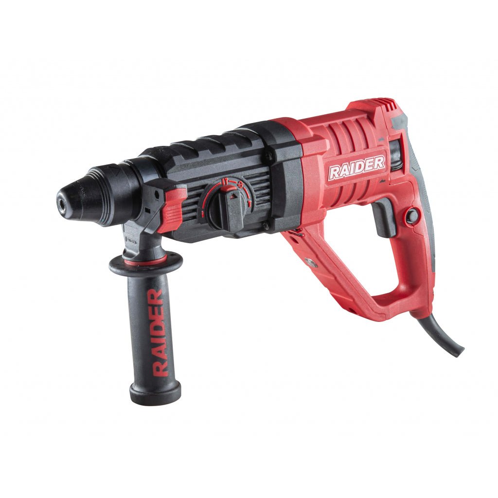 RAIDER Ciocan rotopercutor 750W 26mm viteza variabila RDP - HD05 Comutator de functii Prindere SDS+ Viteza reglabila Maner auxiliar Limitator de adancime Raider - scule electrice si unelte profesionale - BricoMart