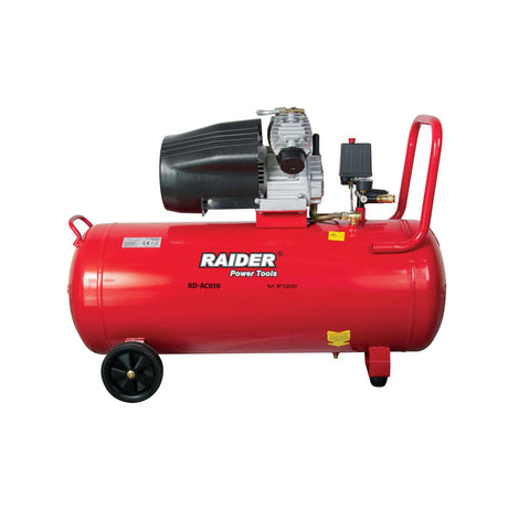 RAIDER Compresor 3НР / 100l RD - AC03 Maner pentru transport usor Regulator de presiune Rezervor mare of 100 litri Raider - scule electrice si unelte profesionale - BricoMart