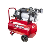 RAIDER Compresor aer 50l 2.2kW 356l/min RD - AC08 Roti solide, cauciucate pentru deplasarea compresorului Compresor în doi cilindri în V Raider - scule electrice si unelte profesionale - BricoMart
