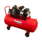 RAIDER Compresor aer pe curea 200l 2.2kW 250l/min 2pistoane RD - AC19 Design clasic si elegant. Consum redus de energie. Prevazut cu roti si maner pentru transport rapid si usor. Include man Raider - scule electrice si unelte profesionale - BricoMart