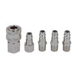 RAIDER Conectori rapid 1/4" set 5pcs RD-QC01 Conectare usoara si rapida a sculelor si furtunelor Protejat anticoroziune Raider - scule electrice si unelte profesionale - BricoMart