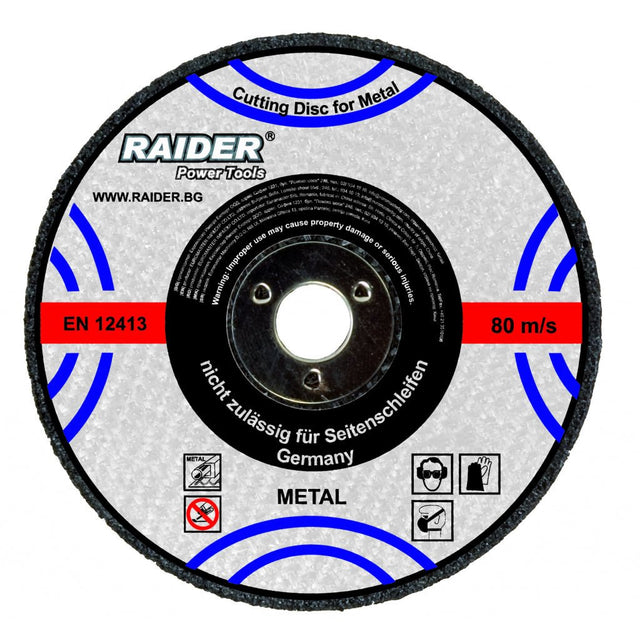 RAIDER Disc abraziv 115х6х22.2mm Disc pentru polizat metal Viteza periferica maxima: 80 m / s Raider - scule electrice si unelte profesionale - BricoMart