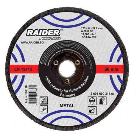 RAIDER Disc abraziv 230х6х22.2mm Disc pentru polizat metal Viteza periferica maxima: 80 m / s Raider - scule electrice si unelte profesionale - BricoMart