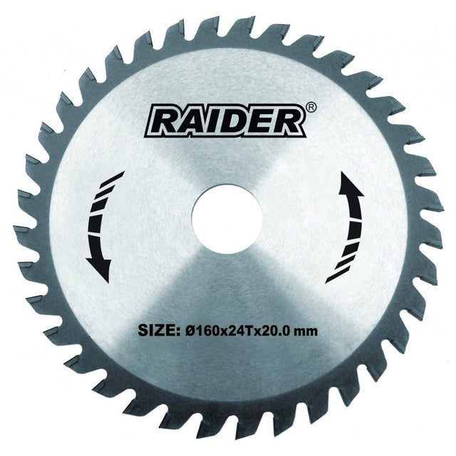 RAIDER Disc circular pentru lemn 160x24Tx20.0mm RD-SB06 Potrivit pentru taierea lemnului Pastile din carburi Raider - scule electrice si unelte profesionale - BricoMart