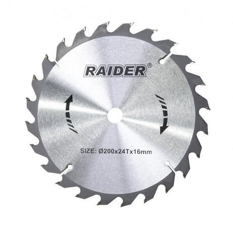 RAIDER Disc circular pentru lemn 200х24Tх16.0mm Potrivit pentru taierea lemnului Pastile din carburi Raider - scule electrice si unelte profesionale - BricoMart