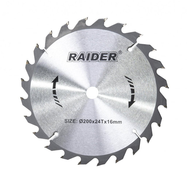 RAIDER Disc circular pentru lemn 200х24Tх16.0mm Potrivit pentru taierea lemnului Pastile din carburi Raider - scule electrice si unelte profesionale - BricoMart