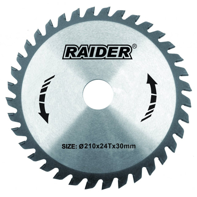 RAIDER Disc circular pentru lemn 210x24Tx30.0mm Potrivit pentru taierea lemnului Pastile din carburi Raider - scule electrice si unelte profesionale - BricoMart