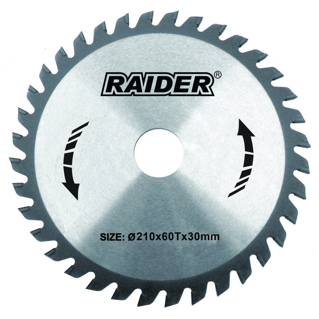 RAIDER Disc circular pentru lemn 210x60Tx30mm Potrivit pentru taierea lemnului Pastile din carburi Raider - scule electrice si unelte profesionale - BricoMart