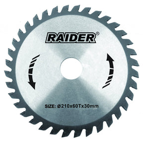RAIDER Disc circular pentru lemn 210x60Tx30mm Potrivit pentru taierea lemnului Pastile din carburi Raider - scule electrice si unelte profesionale - BricoMart